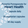 Pomegranate dosage graphic, 1 capsule daily, 30 vegetarian capsules, 30-day supply