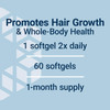 Tocotrienols dosage graphic, 1 softgel 2x daily, 60 softgels, 1-month supply