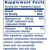 Potassium with Extend-Release Magnesium supplement facts, 250 mg magnesium and 99 mg potassium