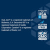 Fast-Acting Joint Formula trademark notices with made in USA, gluten free and non-GMO icons