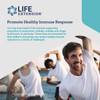 Men exercising outdoors, mushroom blend graphic