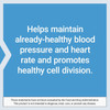 Blue text panel about blood pressure, heart rate and cell division with FDA disclaimer