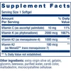 Super K supplement facts panel, 1 softgel serving