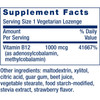 B12 Elite supplement facts, 1000 mcg vitamin B12 per lozenge