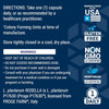 FLORASSIST Women's Health directions and warnings with made in USA, gluten free and non-GMO icons