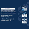 Dog Mix warnings with Made in USA, gluten-free and non-GMO icons