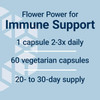 Peony Immune dosage graphic, 1 capsule 2-3x daily, 60 vegetarian capsules, 20- to 30-day supply
