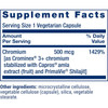 Optimized Chromium supplement facts, 500 mcg chromium as Crominex 3+ with amla and shilajit
