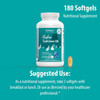 Alaskan Cod Liver Oil bottle and softgel, suggested use 3 softgels with breakfast or lunch