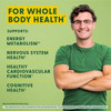 Smiling man, vegan B12 for whole body health benefits list