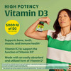 Woman flexing with a bottle, high potency vitamin D3 5000 IU per serving graphic