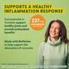 Smiling woman, supports a healthy inflammation response with 237 mg curcuminoids graphic