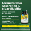 Men's 55+ graphic, absorption and bioavailability, 19 nutrients, 20% smaller tablets
