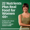 Smiling woman, 22 nutrients plus real food for women 40+