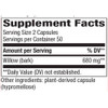 Willow Bark supplement facts, 680 mg per serving