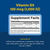 Vitamin D3 & K2 supplement facts with contains-no list