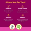 Natural Factors a brand you can trust graphic, 60+ years, quality control, regenerative farming, research