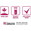 Natural Factors organic farms, research and purity icons with isura non-GMO mass spec seal