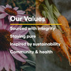 Carrots, Natural Factors Our Values sourced with integrity graphic