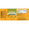 Artichoke liquid extract label with supplement facts