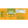 Fennel liquid extract label with supplement facts