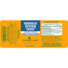 Nervous System Tonic liquid extract label with supplement facts