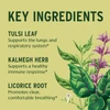 Key ingredients graphic, tulsi leaf and kalmegh herb