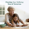 Grandmother and child baking, prioritize your wellbeing graphic