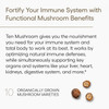 Dried mushrooms arranged, fortify your immune system graphic