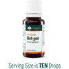 Met-gen amber dropper bottle, serving size is ten drops