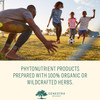 Family playing soccer at sunset, phytonutrient products with organic or wildcrafted herbs