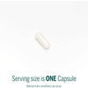 Single white capsule, serving size is one capsule