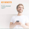 Smiling man with a phone, Genestra key benefits graphic