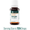 Acn-gen amber dropper bottle, serving size is ten drops