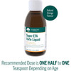 Super EFA Forte Liquid bottle, half to one teaspoon recommended dose
