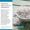Bowl of magnesium crystals, premium safe powerful ingredients graphic