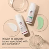 Two UV Skin Recovery bottles with swatches, alleviates skin sensitivity text
