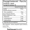 Complete Menopause Relief supplement facts with rhapontic rhubarb and copaiba