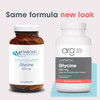 Old Metabolic Maintenance and new Allergy Research Group Glycine bottles, new look