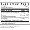 Berberine + Chromium supplement facts, 1 capsule serving