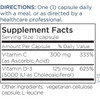 Vitamin D-3 directions and supplement facts, 125 mcg vitamin D3 with vitamin C
