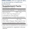 Resveratrol with Piperine supplement facts and directions