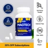 MagTech bottle with certified open source and third party tested, gluten-free, non-GMO, vegan icons
