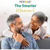 Smiling older couple embracing, the smarter vitamin C graphic