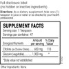 Perque Choline Citrate supplement facts panel with directions