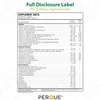 Perque Life Guard Mini full disclosure supplement facts label