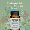 CatchFree Omega bottle among foliage, plant-based support only 2 per day graphic