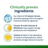 UltraFlora Complete ingredients graphic with probiotic strains, vitamins B1, B2 and D
