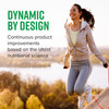 Woman jogging outdoors, Green Vibrance dynamic by design graphic