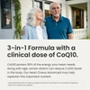Older couple smiling outside a house with CoQ10 formula text